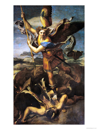 Raphael St Michael Overwhelming the Demon